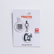 Cool Desenli Qr Tag Evcil Hayvan Künyesi İsimlik Pet Tag Köpek Künyesi Kedi Künyesi Qr Kodlu Künye Beyaz