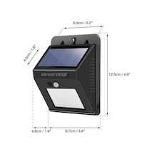 Bahçe Aydınlatma Sensörlü Güneş Enerjili Duvar Lambası 40 Led Işık Beyaz - Siyah