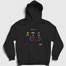 Presmono Unisex Roller Coaster Astroworld Travis Scott Kapüşonlu Sweatshirt Siyah