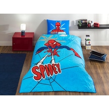 Spiderman Thwip Standart Pamuk Nevresim Takımı, Mavi, Tek Kişilik 0