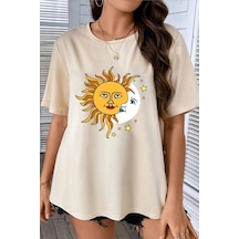 Unisex Larks' Tongues In Aspic Baskılı Tasarım Tshirt Bej