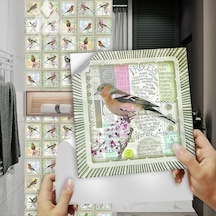 Simülasyon Damga Çiçekler Kuşlar Kristal Sert Fayans Duvar Sticker Mutfak Dolap Ev Dekor Sanatsal Fresk Peel Sopa Duvar Çıkartmaları 20cmx20cmx10pcs Diğer