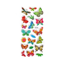 Işıltılı Sticker Kabartmalı Stiker Defter Planlayıcı Etiket Dfh041 -18x9cm - Kelebek