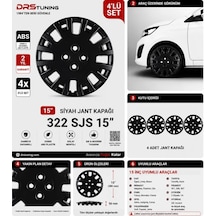 Chery Uyumlu 15 Inc Kırılmaz Parlak Siyah Jant Kapağı 1 Takım 4 Adet No:322