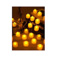 Led Mum 12 Li Tealight Set Pilli, Dumansız, Dekoratif Led Mum Sarı Işık Ortam Aydınlatma