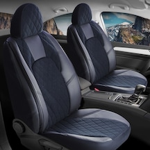 Hyundai Elantra 2016-2021 Uyumlu Oto Koltuk Kılıfı 5'li Set Deri, Kumaş Chester Tam Siyah