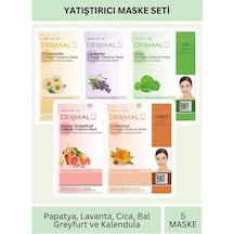 Dermal Yatıştırıcı Papatya Lavanta Cica Bal Greyfurt Ve Kalendula Özlü Maske Seti 23gr X 5adet