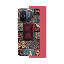 Redmi 12c Uyumlu Kumaş Blok Baskılı Silikon Kılıf Renkli
