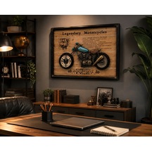 Ev Ofis Hediyesi Dekoratif Motosiklet Duvar Saati 3d Kabartmalı Modern Metal Tablo Saat 60x40 Cm Biblo