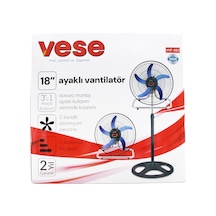 Büro Ev Ofis si İçin 46cm 5 Metal Kanatlı Sanayi Tipi Ayaklı Vantilatör