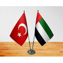Masa Üstü Birleşik Arap Emirlikleri Bayrağı Türk Bayrağı İkili Kr