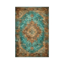 Kartela Halı Melo Halı Jüt Taban Dokuma Halı Yeşil - 120 X 180 Cm