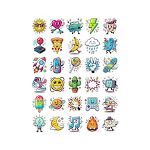 30 Adet Retro Pop Art Çizgi Film Sticker Seti - Laptop Defter Ajanda Çok Renkli