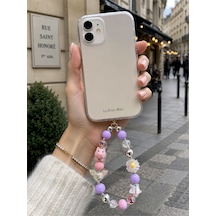 Iconic Sevimli Domuz Figürlü Pastel Telefon Askısı, Boncuklu Telefon Charmı Ve Çanta Aksesuarı