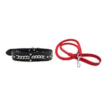 DESİNGSHOP Kırmızı Deri Örgü Köpek Gezdirme Kayışı 90cm Ve Hakiki