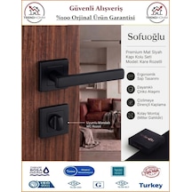 Sofuoğlu Yıldırım Rozetli Kapı Kolu - Mat Siyah - Wc Banyo
