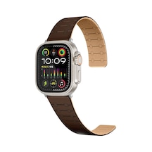 Ekılıf - Apple Uyumlu  Watch 44mm - Kordon Çizgili Desenli Silikon Kordon Krd-111 - Kahverengi