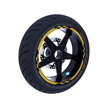 Moto GP Yarış Bayraklı Yaldızlı Gold Jant Şeridi Sticker Çınar Extreme