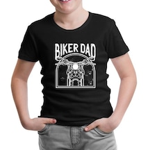 Biker Dad Siyah Çocuk Tshirt 001