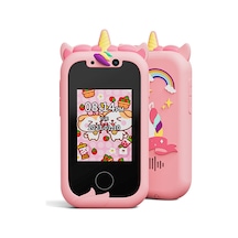Çocuklar İçin Telefon, 3 4 5 6 7 8 9 10 11 12 Yaşındaki Kızlar/erkekler İçin Oyuncak Telefon, Küçükler İçin Dokunmatik Ekran Telefonu Öğrenme Oyuncağı, Video İle Çocuk Kamerası, Kızlar İçin 512mb Pembe