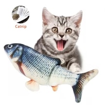 Tineke Balık Kedi Nanesi Otlu Çıngıraklı Peluş Kedi Oyuncağı