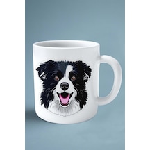 Border Collie Köpek Isimli Kişiye Özel Baskılı Kupa Bardak Sevinç Mama Çok Renkli