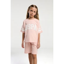 U.s. Polo Assn. Kız Çocuk Pembe Bermuda Takım Us2091 Pembe