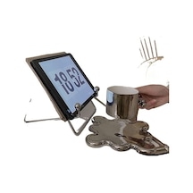 Muduan Tablet Standı 360 Kaldırma Döndürme Katlanır Taşınabilir Yükseltme Metal Stand Açık Gri Yok Vantuzlu 7vhs8v