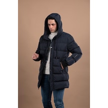 Sir Regular Fit Kapşonlu Astarlı Uzun Kalın Şişme Mont 001