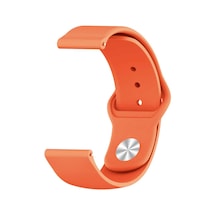 Ekılıf - Samsung Watch 3 45mm Uyumlu - Kordon 22mm Silikon Kordon Krd-11 - Turuncu
