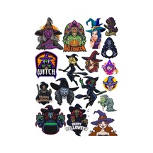 Hallowen Cadı Sticker Set 20 Parça Telefon, Tablet, Defter, Laptop Sticker