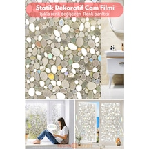 Technosmart Çakıl Taşı Desenli Statik Cam Filmi 60x100 Cm Rulo Halinde Efektli