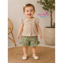 Hippıl Baby Kız Müslin Kumaş İkili Takım 9-24 Aylı -öz0573340 - Bej