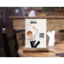 Bk Gift Restoran & Cafe & Barlara Özel Ahşap Standlı Pleksi Qr Kod Menü, Cafe&bar İçin Qr Kodlu Tabela, Qr Kodlu Masa Dekoru - 10 Adet-14