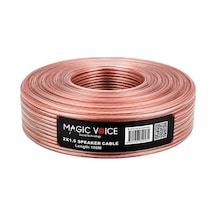 Magicvoice 2x1.50 Şeffaf Kırmızı Çizgili 100 Metre Hoparlör Kablosu