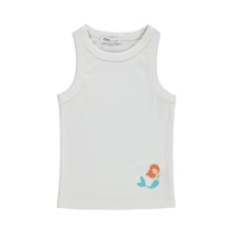 Civil Girls Denizkızı Baskılı Crop Atlet 6-9 Yaş Tişört - Kırık Beyaz