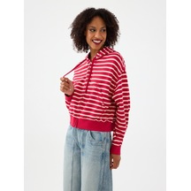 Loose Fit Kadın Sweatshirt Kırmızı