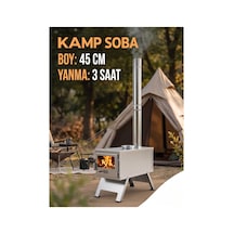 Portatif Kamp Ve Çadır Odun Sobası 45 Cm - Karavan, Avcı Ve Kış Kampı İçin Katlanabilir Bacalı Soba - 936194705