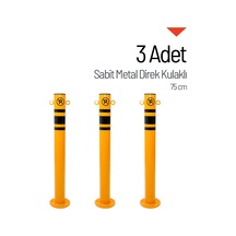3'lü Sabit Metal Direk Seti Kulaklı, Metal Duba 75 Cm-3589