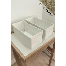 2'li Krem Çekmece Içi Düzenleyici Organizer Set - Çok Amaçlı Dola Krem