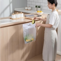 Desinia Katlanır Mutfak Çöp Kovası, Beyaz, Plastik, Mat, Kendinden Yapışkanlı, 5 Litre Kapasiteli, 24x16x26 Cm Çok Renkli