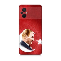 Xiaomi Poco M5 Uyumlu Bayrak Ve Mustafa Kemal Atatürk Desenli Silikon Kılıf