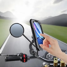 Coverzone Bisiklet Motosiklet İçin Dikiz Ayna Uyumlu Telefon Tutucu Ds-mt2