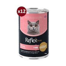 Reflex Plus Konserve Sos İçinde Et Parçacıklı Somonlu Yetişkin Kedi Maması 400 Gr