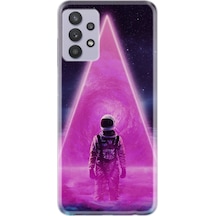 Samsung Uyumlu Galaxy A52S Kılıf Silikon Desenli Astro Purple2 1907