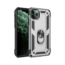 İphone 11 Pro Max Kılıf Sofya Yüzüklü Silikon Kapak - Gümüş