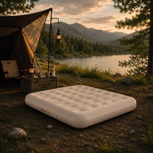 Inflatable Mattress Kmp261 150x200 İki Kişilik Kamp Ve Seyahat Şişme Yatağı Siyah