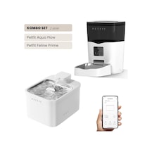 Petfit Aqua Flow Wifi Akıllı Bataryalı Otomatik Kedi Köpek Su Pınarı Çeşmesi Şelalesi+petfit Feline Prime 3l Wi-fi Kameralı Akıllı Otomatik Mama Kabı Besleme Ünitesi Bundle