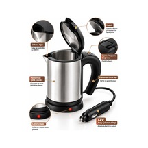 Yolculuk Ve Seyahat İçin 12v Araç Uyumlu Paslanmaz Çelik Elektrikli Su Isıtıcı Kettle - Lisinya