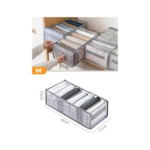 7 Gözlü Kulplu Çekmece Içi Düzenleyici Organizer - Medium 36x17x12 Cm Kumaş 30 X 10 Gri Tr Diğer